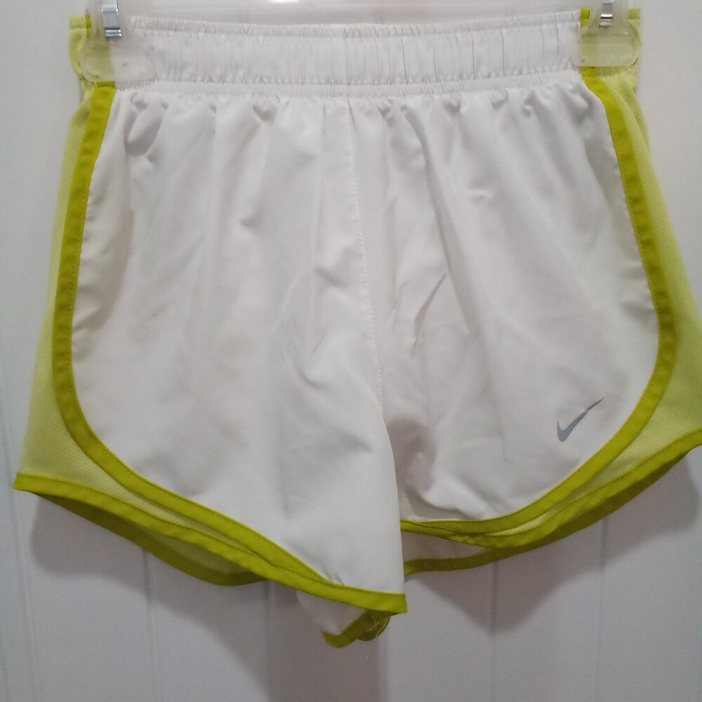 Nike Dri- fit Shorts Size XS white/lime green #0545